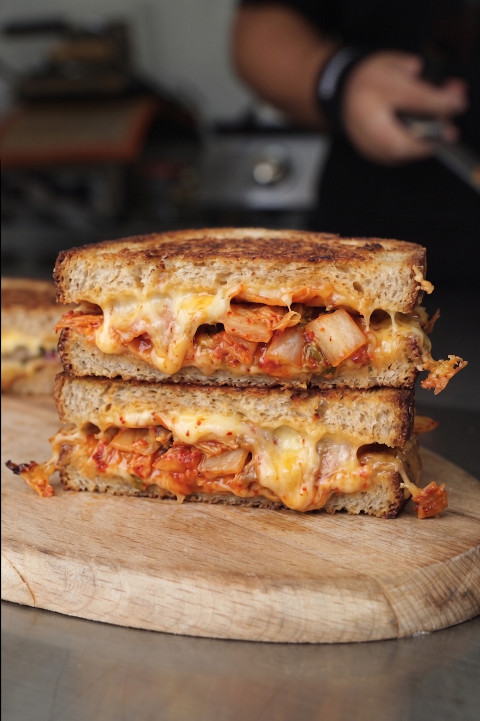 Grilled cheese végétarien au kimchi